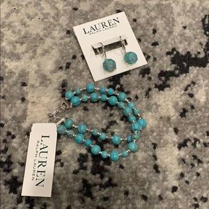 Ralph Lauren Turquoise Bracelet and Earrings